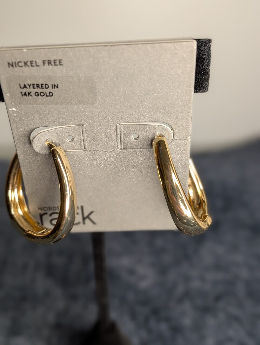 Nordstrom Gold Over Sterling Silver Classic Oval Hoop Earrings New